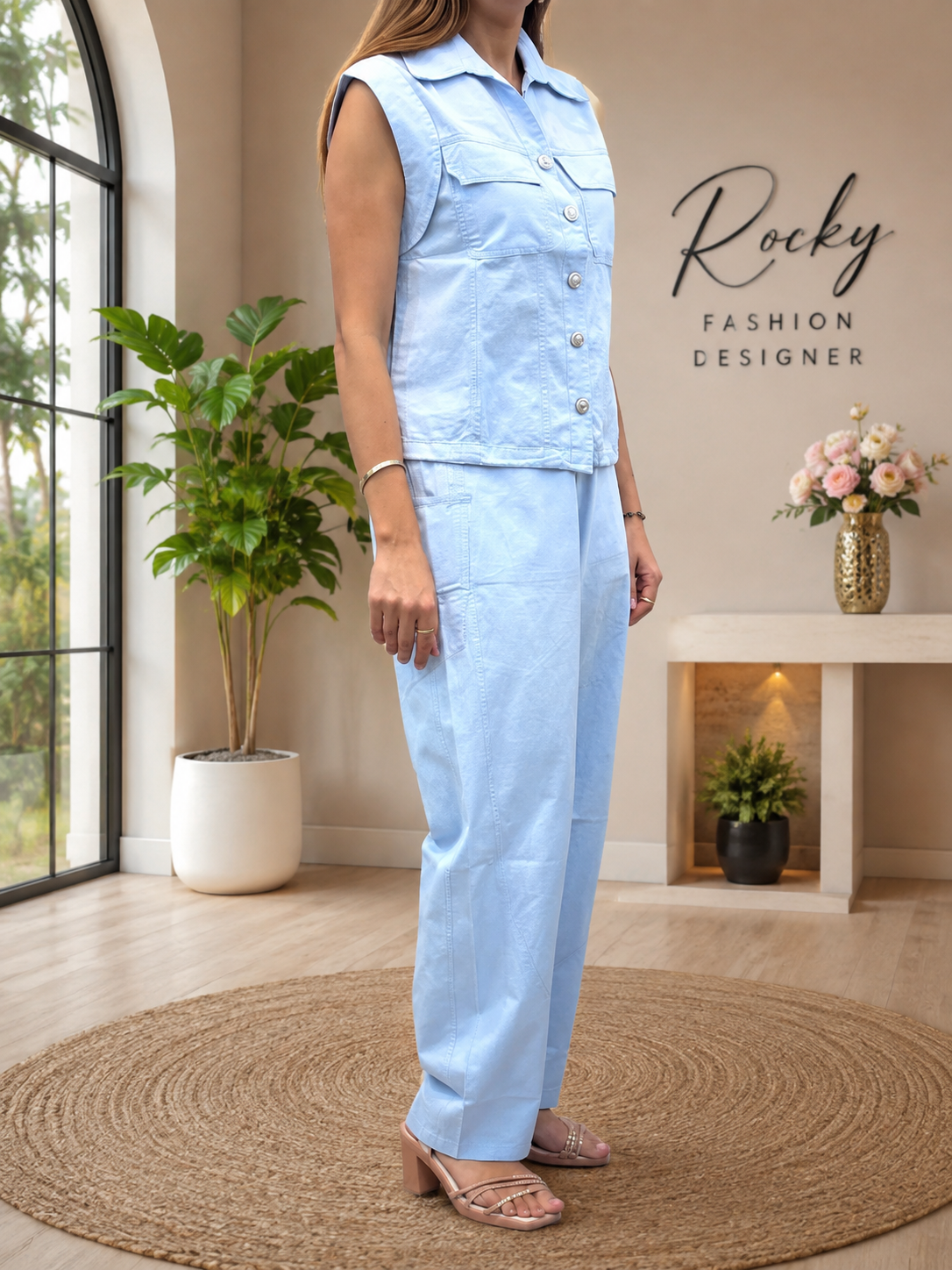 Sky Blue Elegance Co-Ord Set