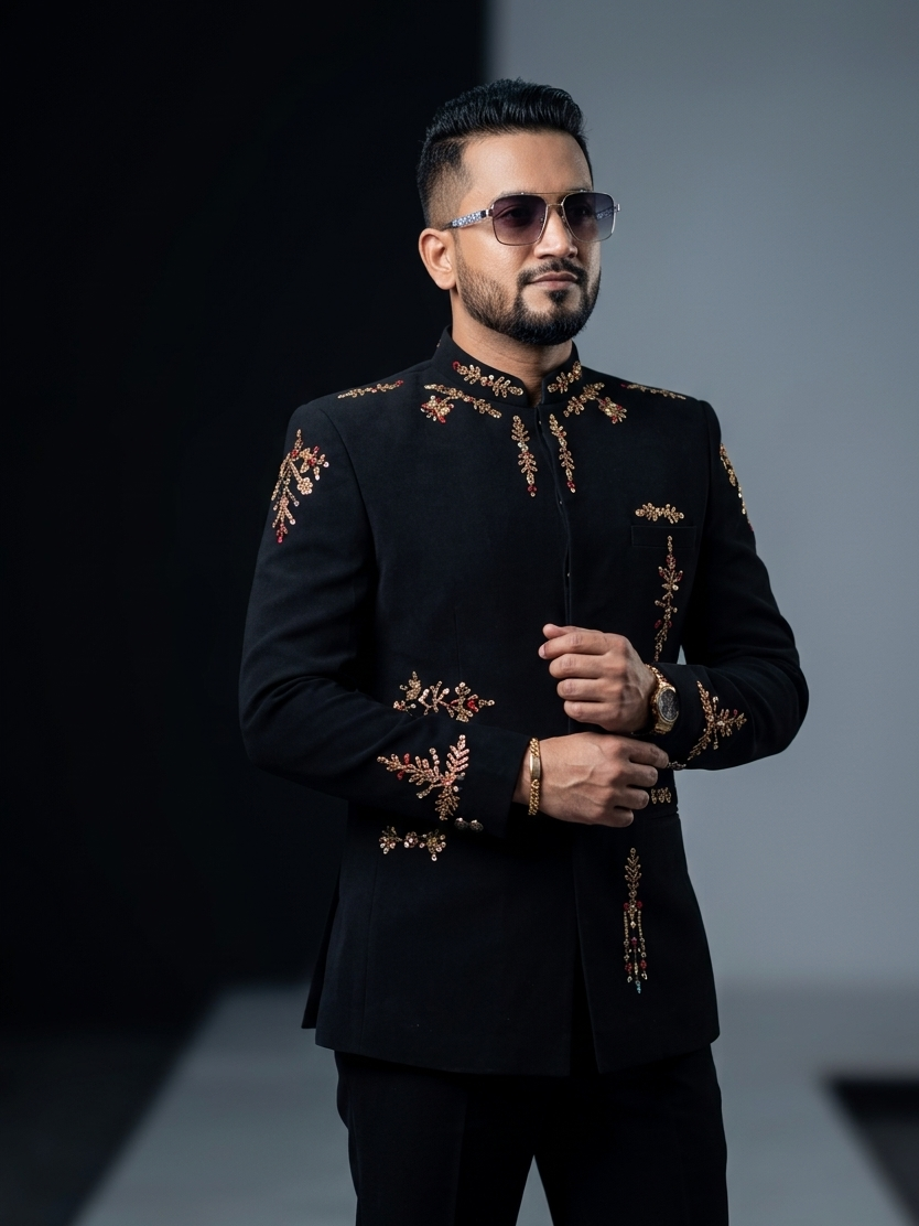 Black Jodhpuri set