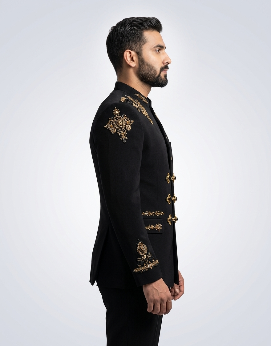 Black Jodhpuri set