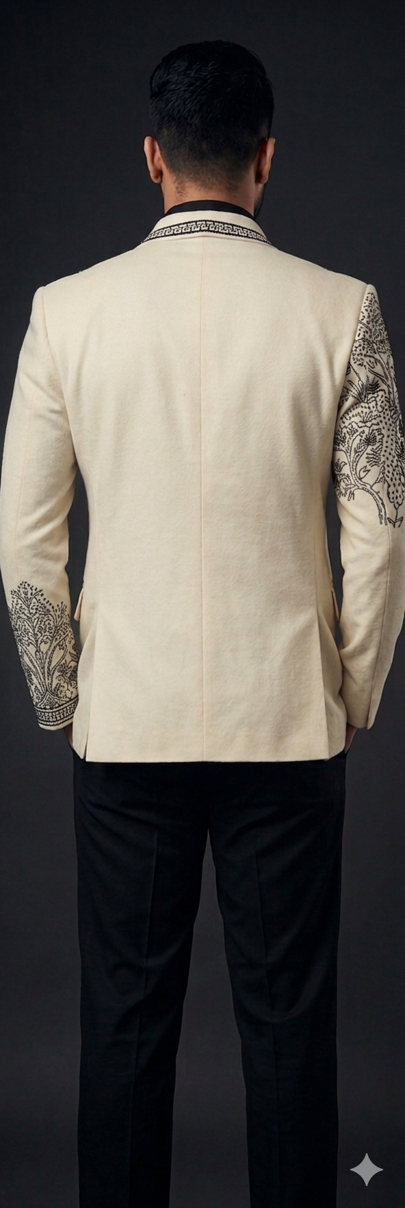 Ivory Embroidered Statement Blazer